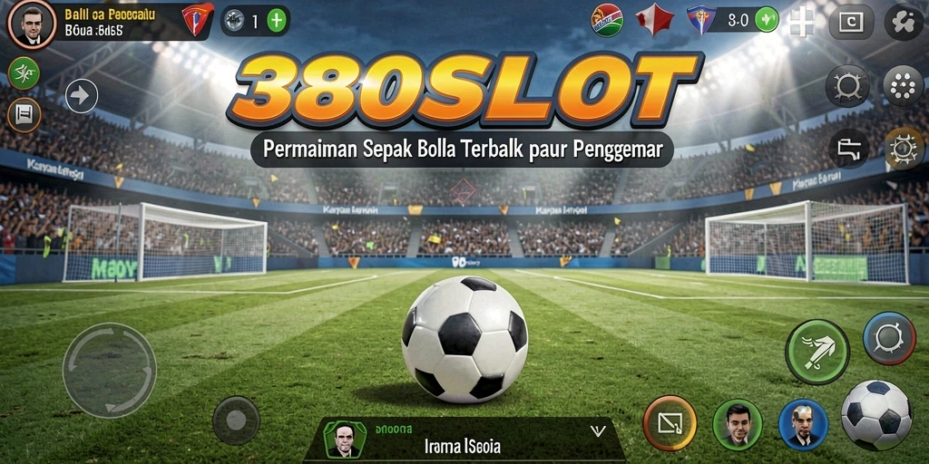 Tangkapan layar gameplay 380SLOT menampilkan aksi sepak bola yang mendebarkan.