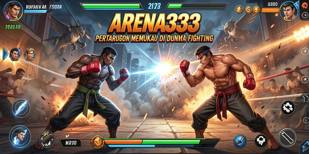 Tampilan gameplay seru di ARENA333 dengan karakter bertarung yang siap bertarung.