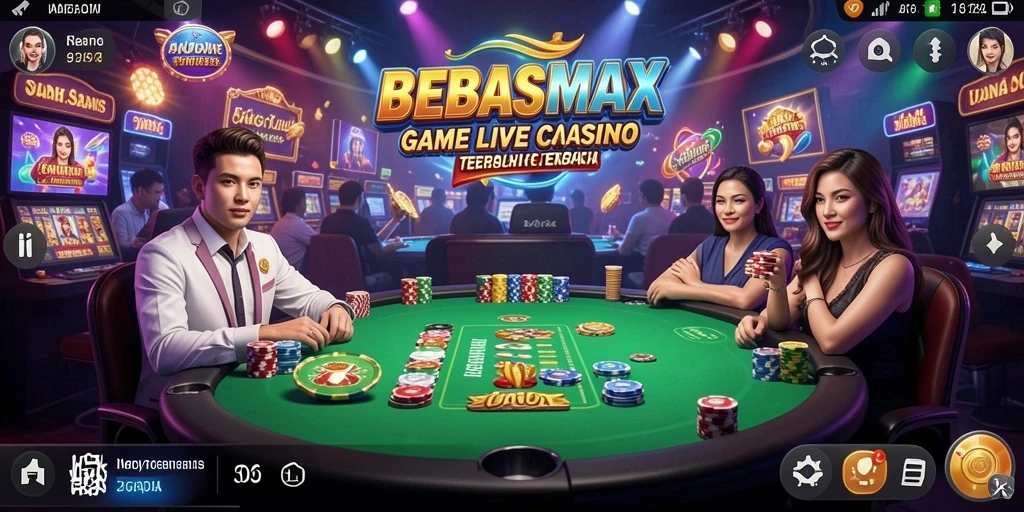 Tampilan gameplay Live Casino yang menggembirakan di BEBASMAX.