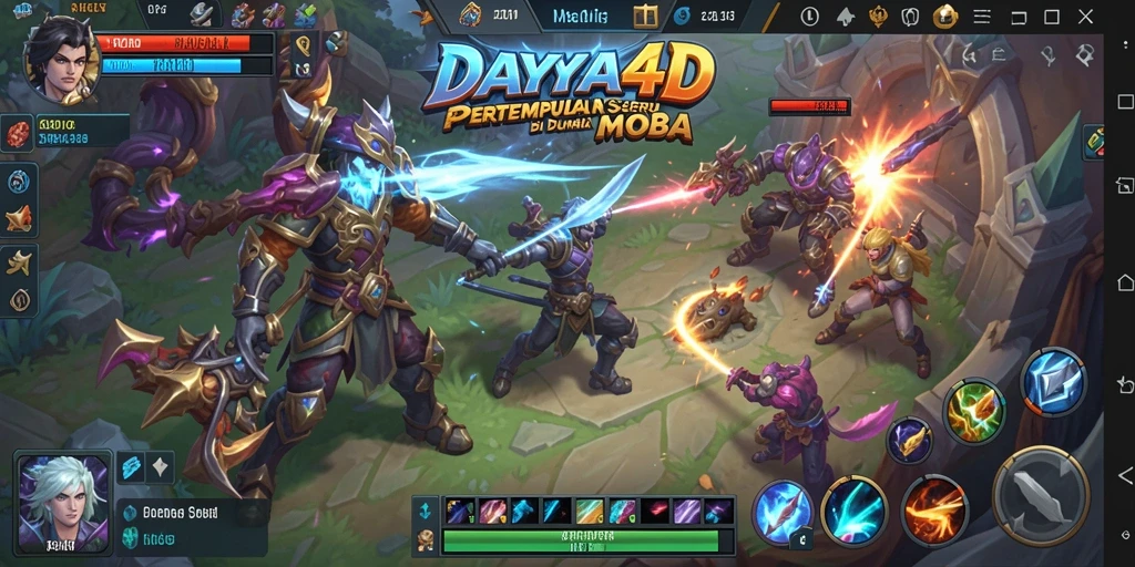 Screenshot gameplay seru dalam pertempuran MOBA DAYA4D.