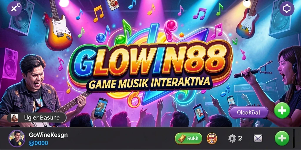 Screenshot gameplay GLOWIN88 yang menampilkan momen seru saat bermain musik.