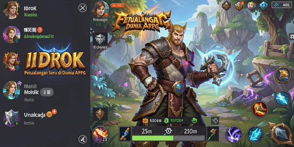 Tampilan gameplay ARPG yang mendebarkan dan penuh aksi di IDROK.