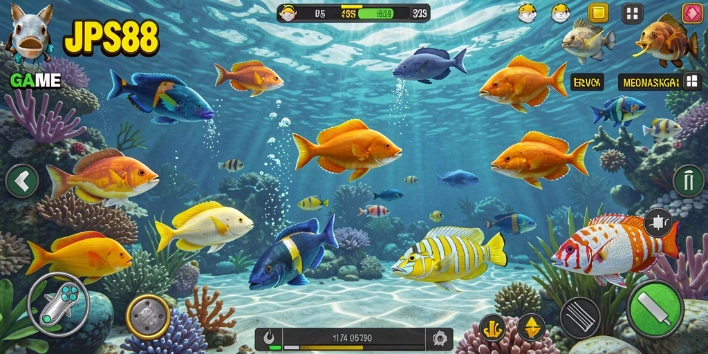 Screenshot gameplay JPS88 menampilkan serunya menembak ikan.