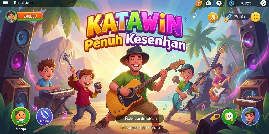 Screenshot gameplay KATAWIN yang menampilkan momen seru bermain musik.