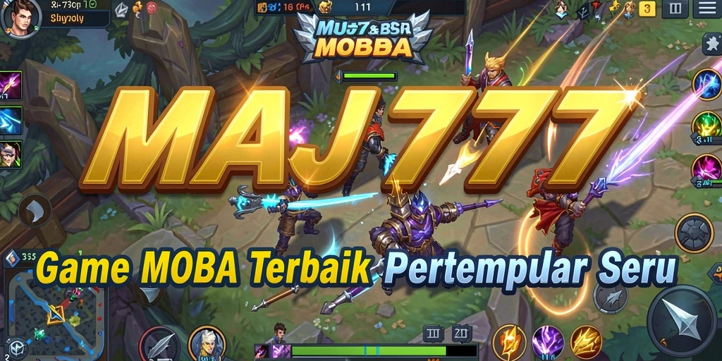 Tangkapan layar MAJ777 menampilkan aksi pertempuran seru dalam game MOBA.