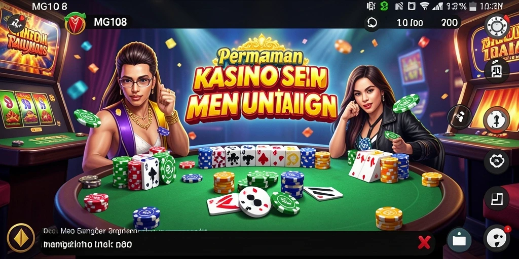 Tampilan gameplay MG108 dengan aksi kasino yang mendebarkan.