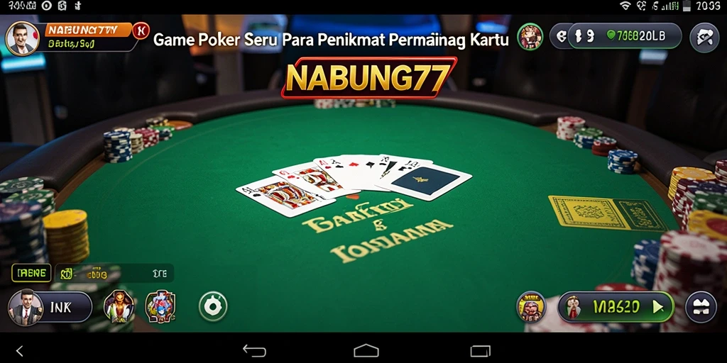 Screenshot NABUNG77 menampilkan pemain serius dalam permainan poker yang menegangkan.