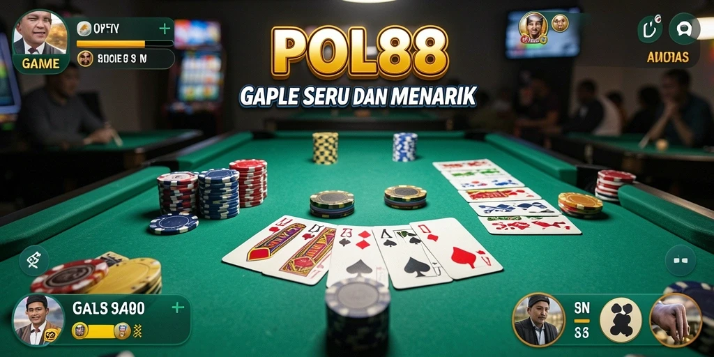 Screenshot gameplay POL88 yang menggambarkan serunya bermain Gaple.