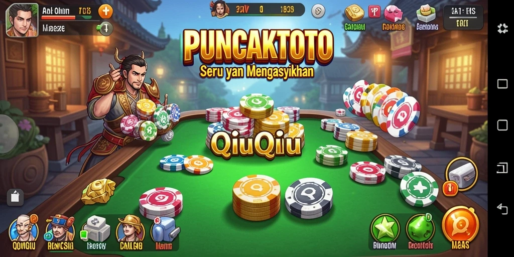 Tampilan gameplay menarik dari PUNCAKTOTO saat bermain QiuQiu.