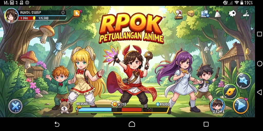 Tampilan menakjubkan dari gameplay RPOK saat menjalani petualangan Anime.
