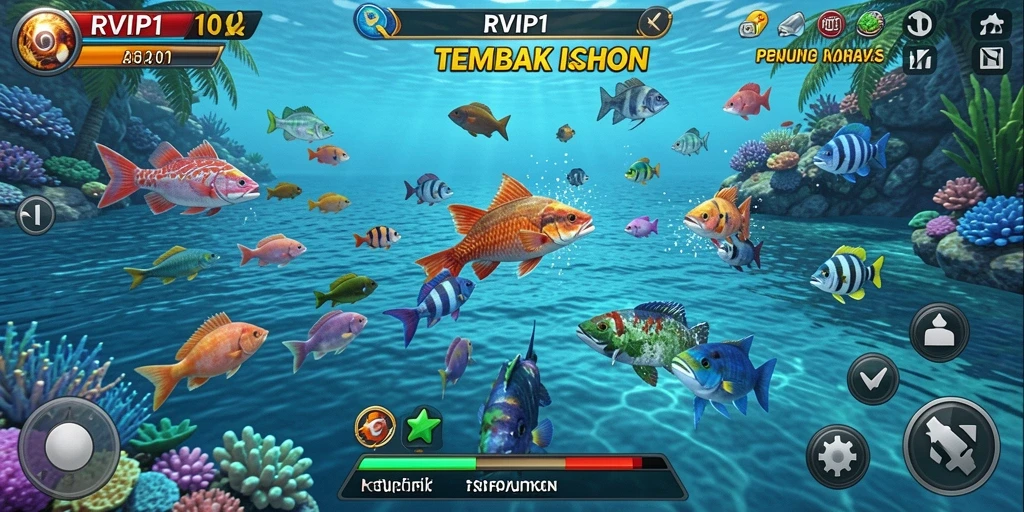Gameplay seru menembak ikan dengan grafik memukau.