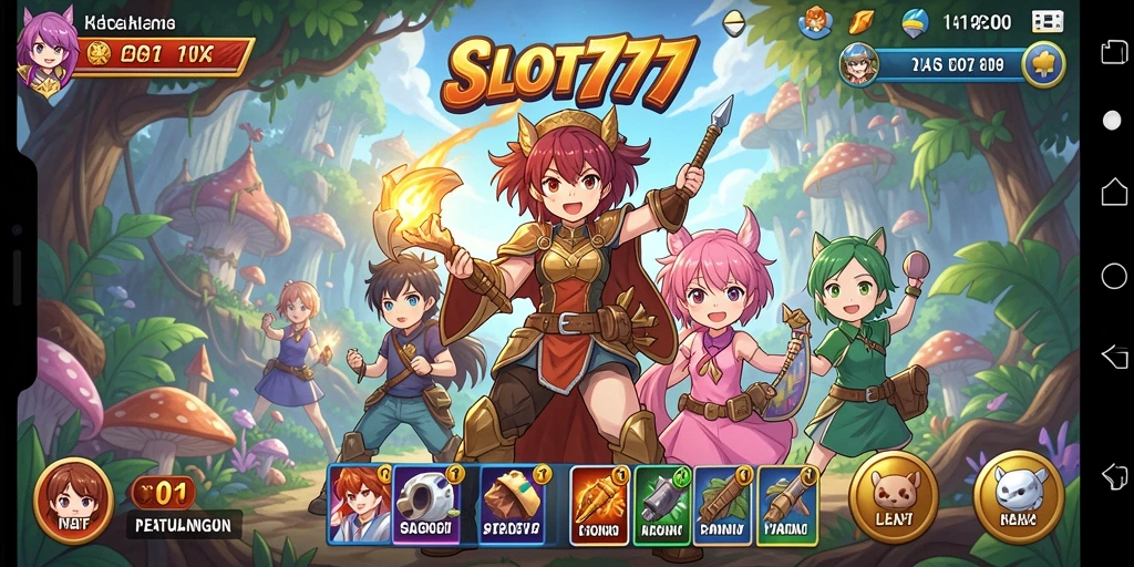 Screenshot menampilkan karakter Anime dengan gameplay yang seru.