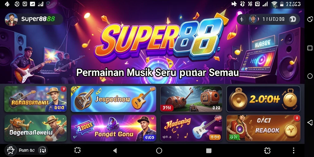 Gameplay seru dari SUPER88 dengan berbagai pilihan lagu.