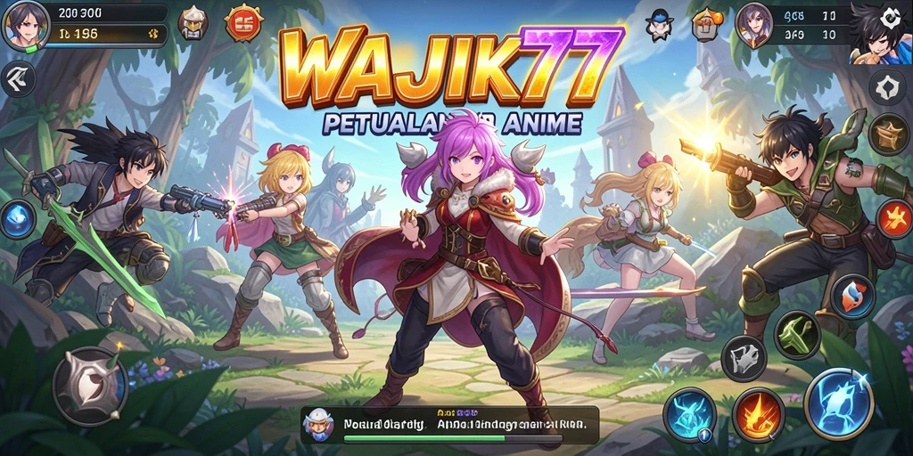 Tampilan seru gameplay WAJIK777 dengan karakter Anime.