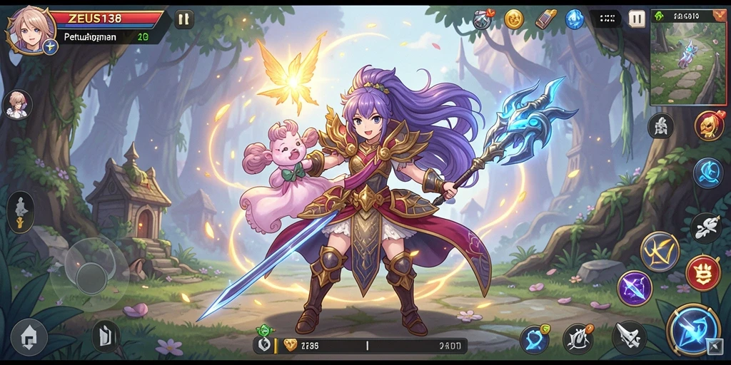 Tampilan gameplay memukau dari ZEUS138 dengan karakter Anime penuh warna.